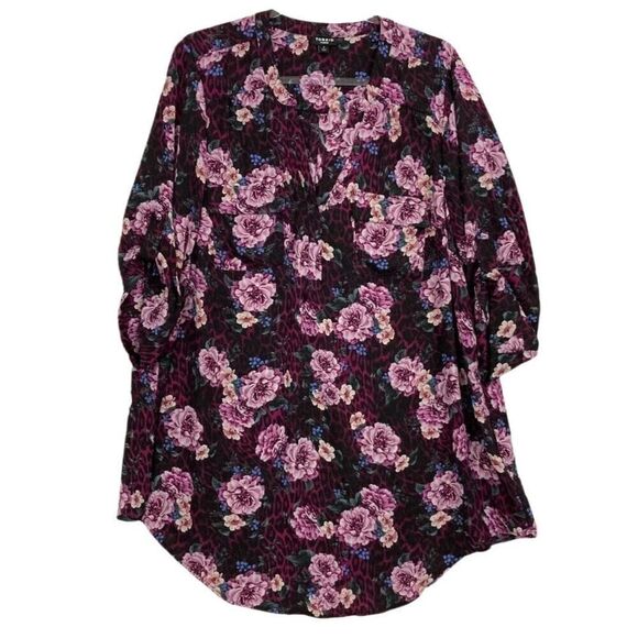 New! Torrid Purple Floral Harper Tunic Sz 5x - Picture 4 of 7